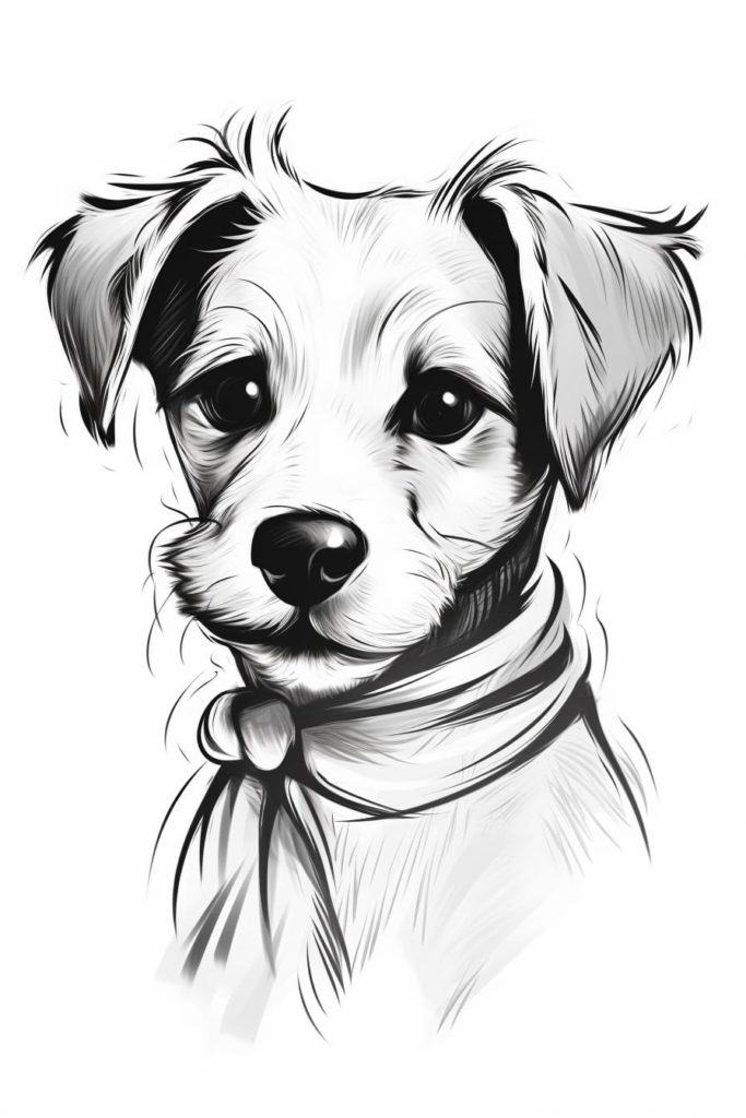 puppy face sketch