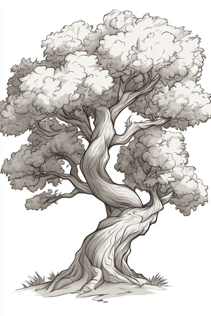 oak tree sketch