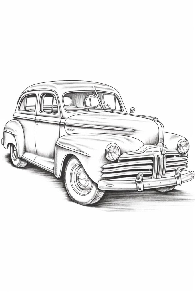 old car drawing