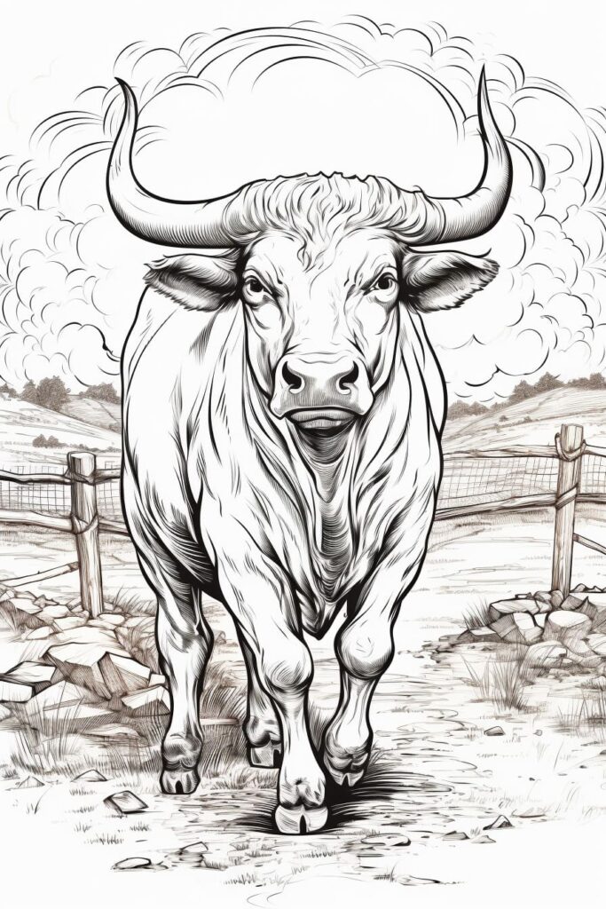 drawing of an ox