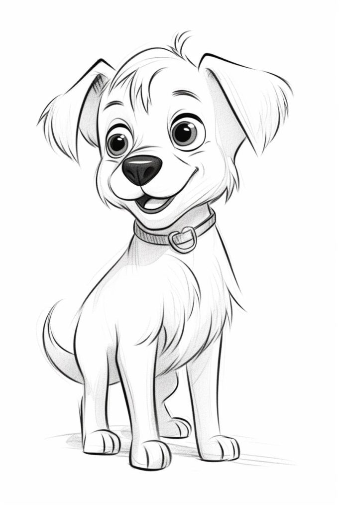 cute sketch of an anime cartoon dog