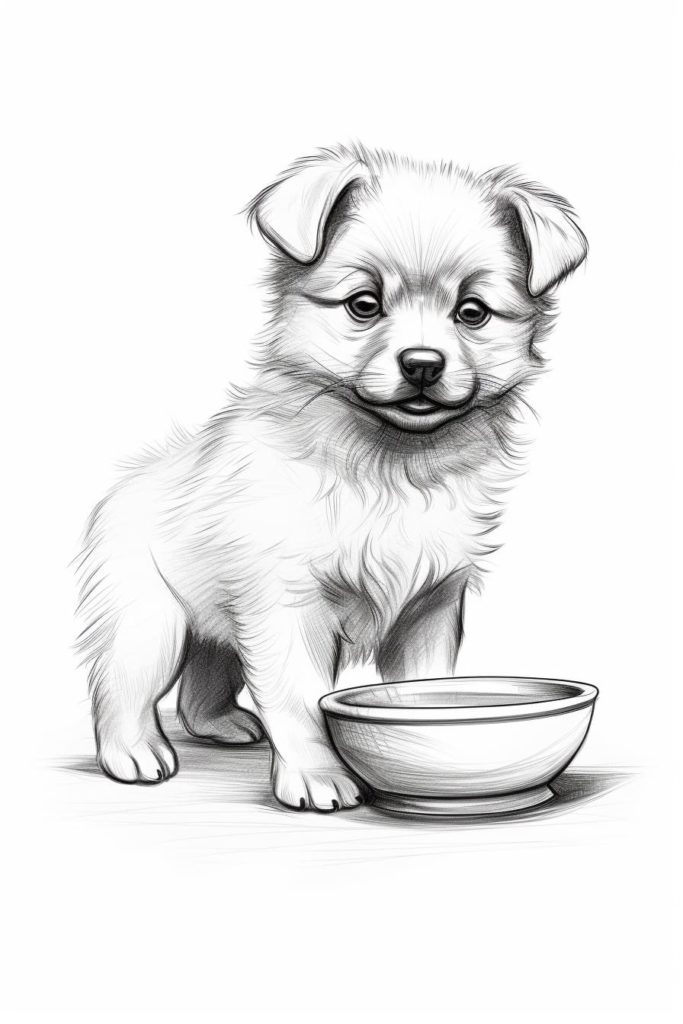 dog bowl drawing
