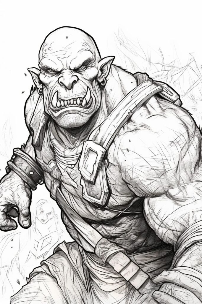 drawing of an orc