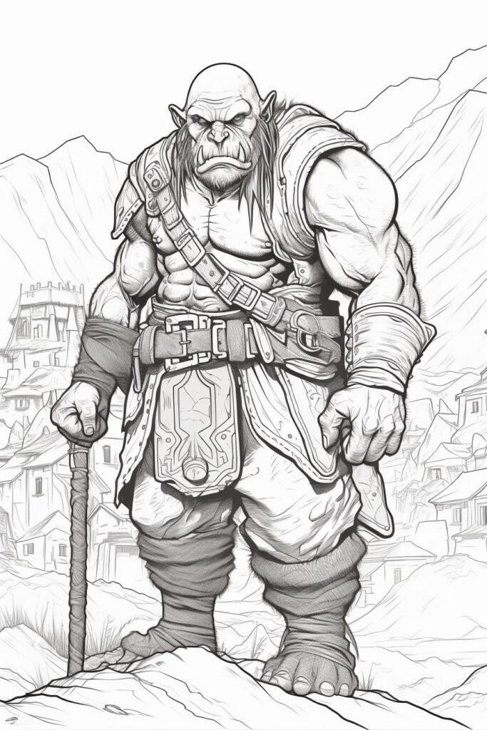 orc in a mountain camp