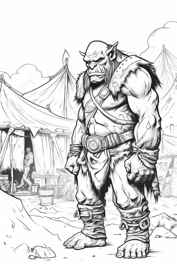 orc in a war camp