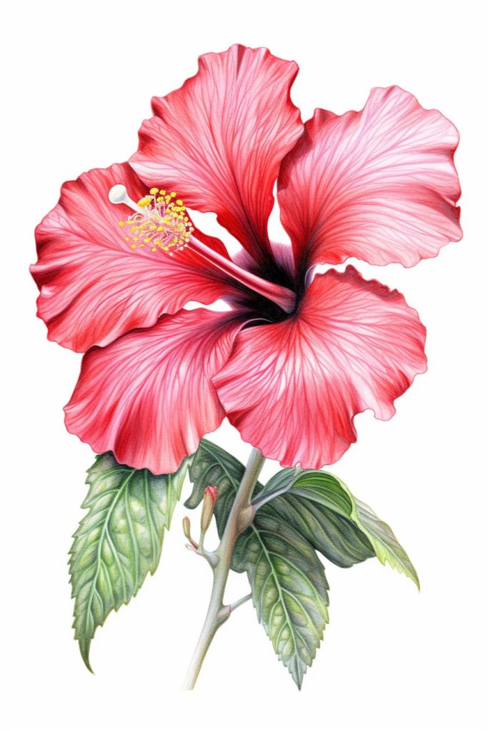 tropical flower drawing