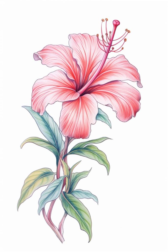 Hibiscus flower drawing