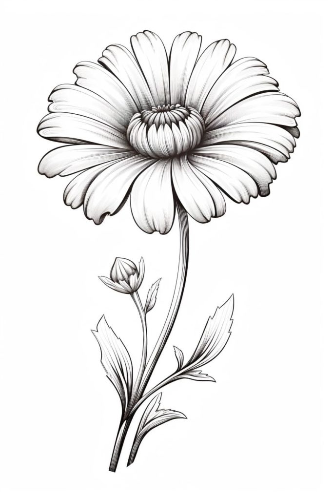 sketch of a cute flower