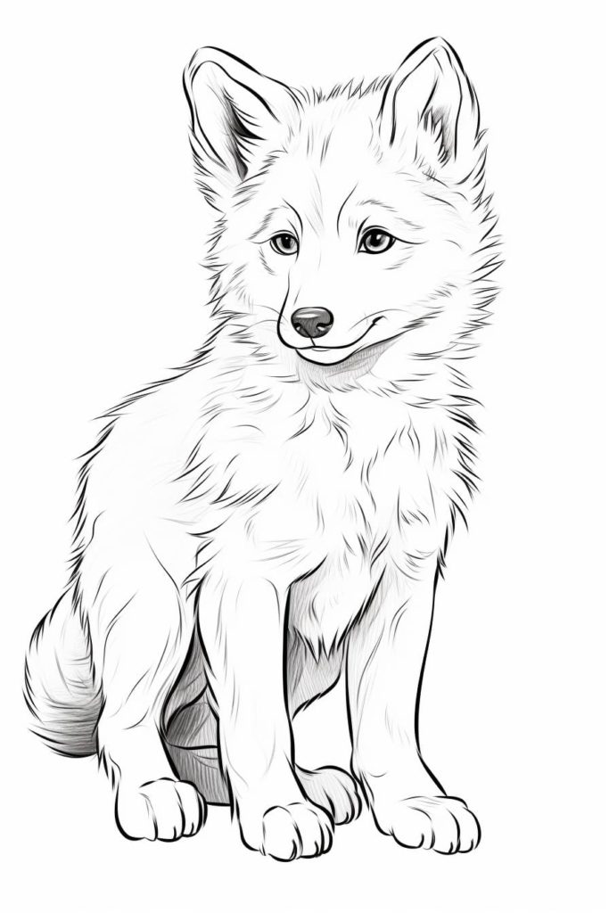 wolf pup drawing