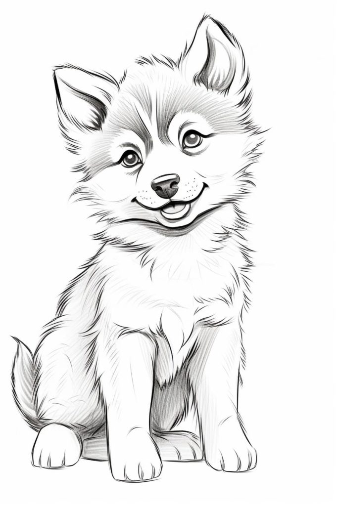 wolf pup sketch