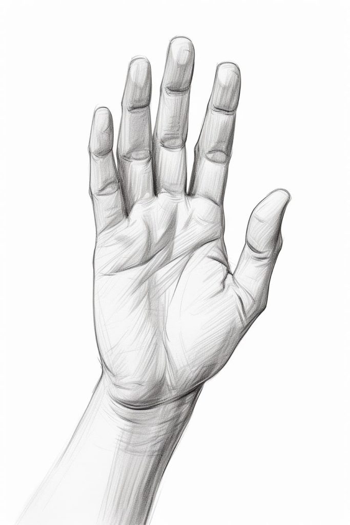 detailed hand study