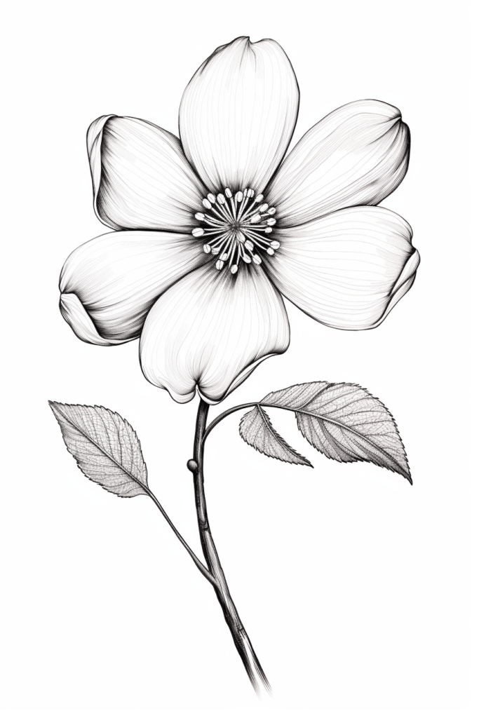 dogwood flower drawing