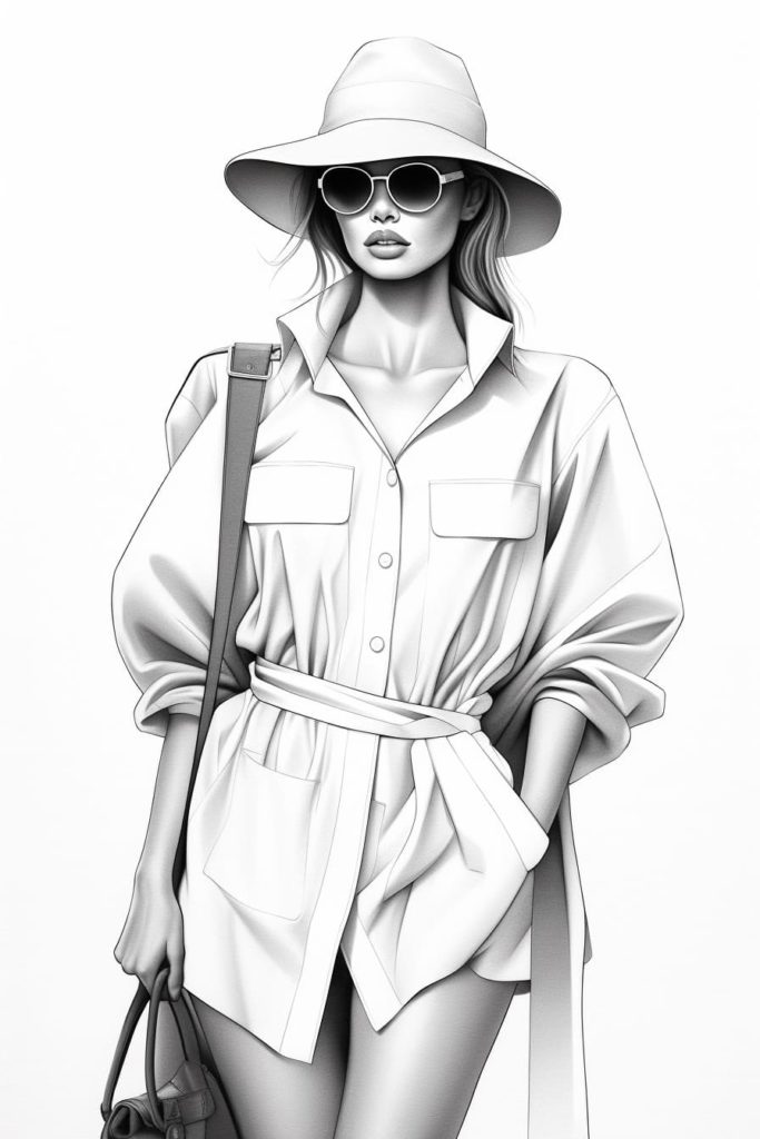 fashion illustration with unique outfit