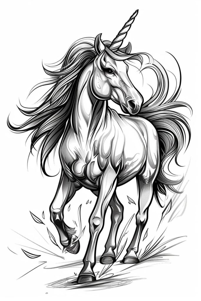 sketch of a unicorn