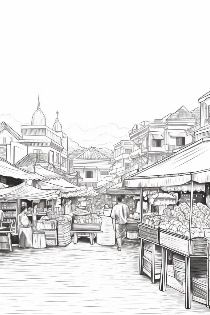 bustling marketplace