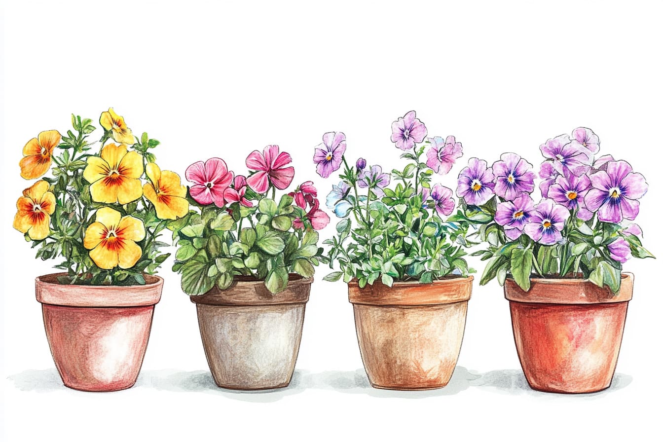 Group of Potted Flowers