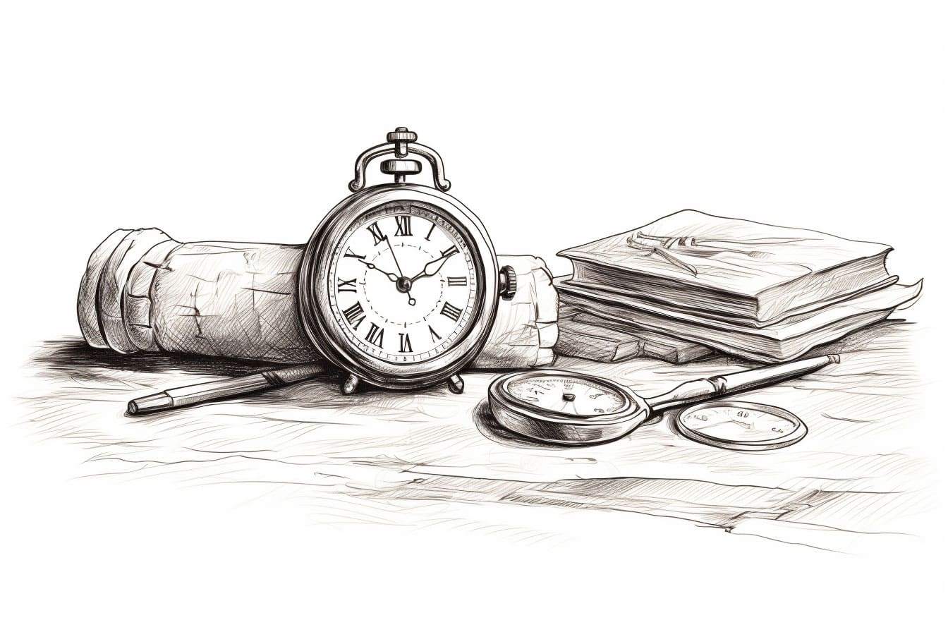 Drawing Time - Antique Watch