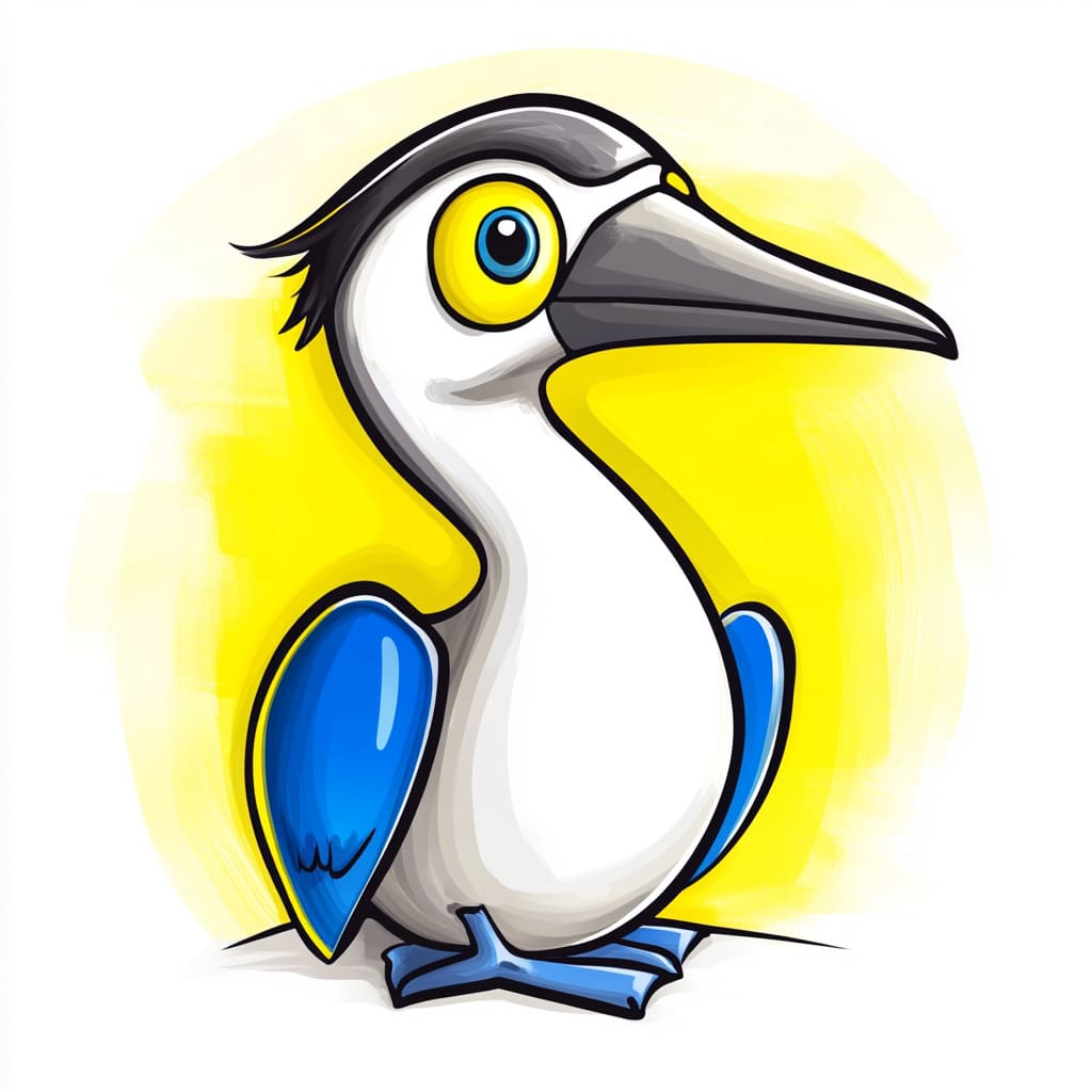 How to Draw a Blue-footed Booby logo