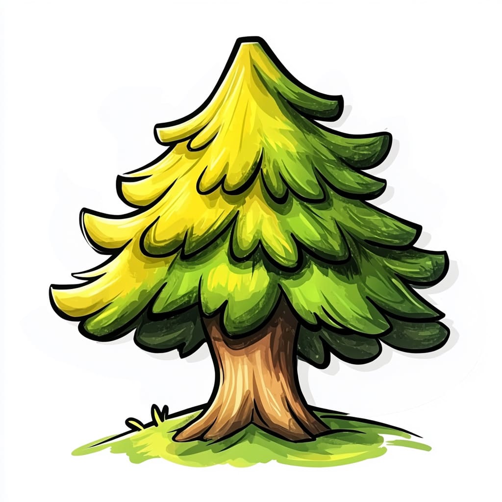 How to Draw an Evergreen Tree logo