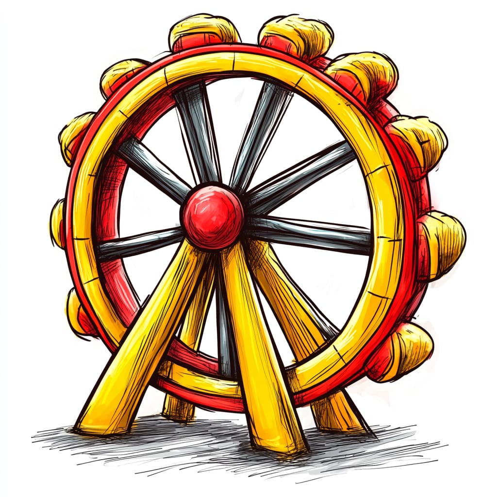 How to Draw a Ferris Wheel logo