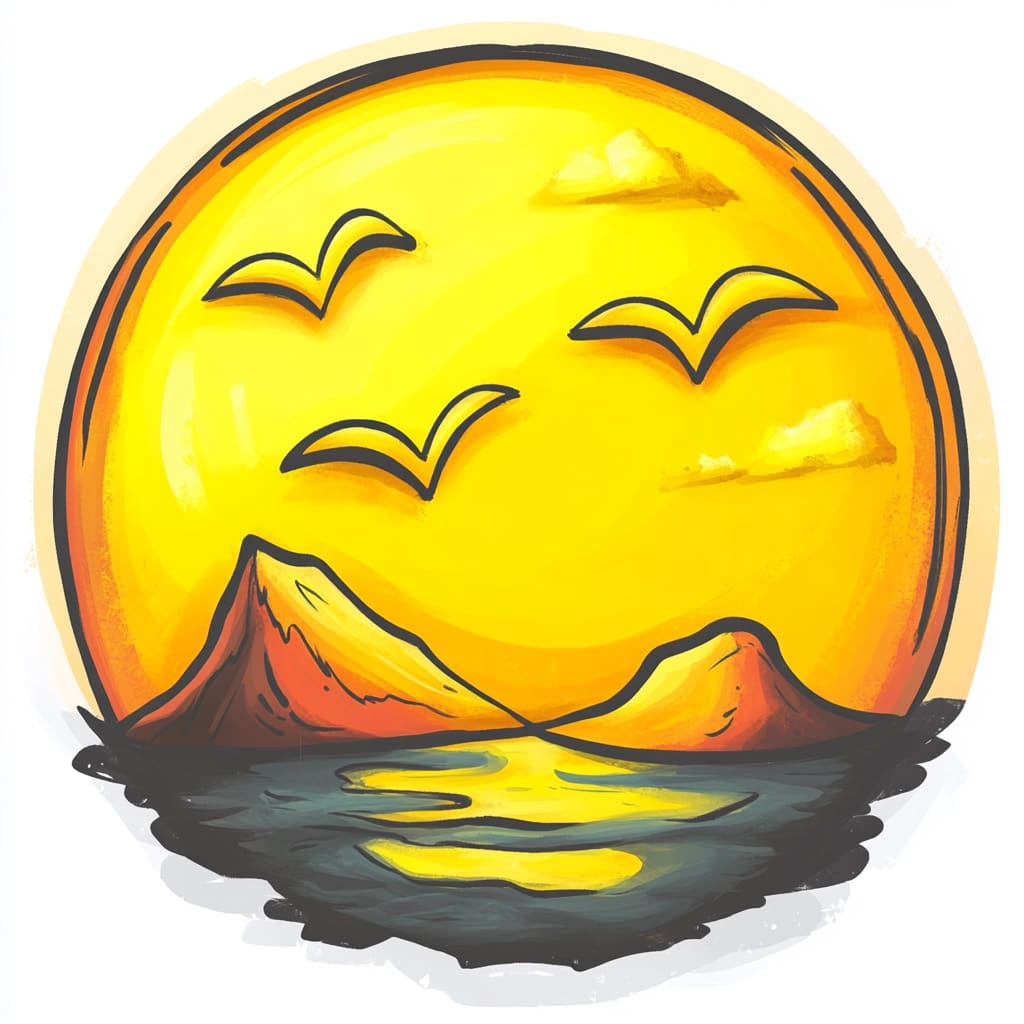 How to Draw a Sunset logo