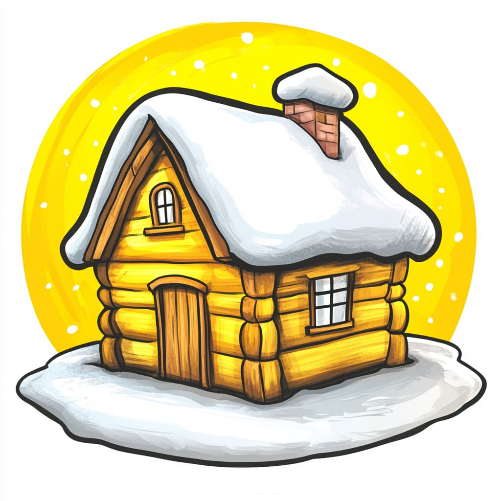 How to Draw a Winter Cabin logo