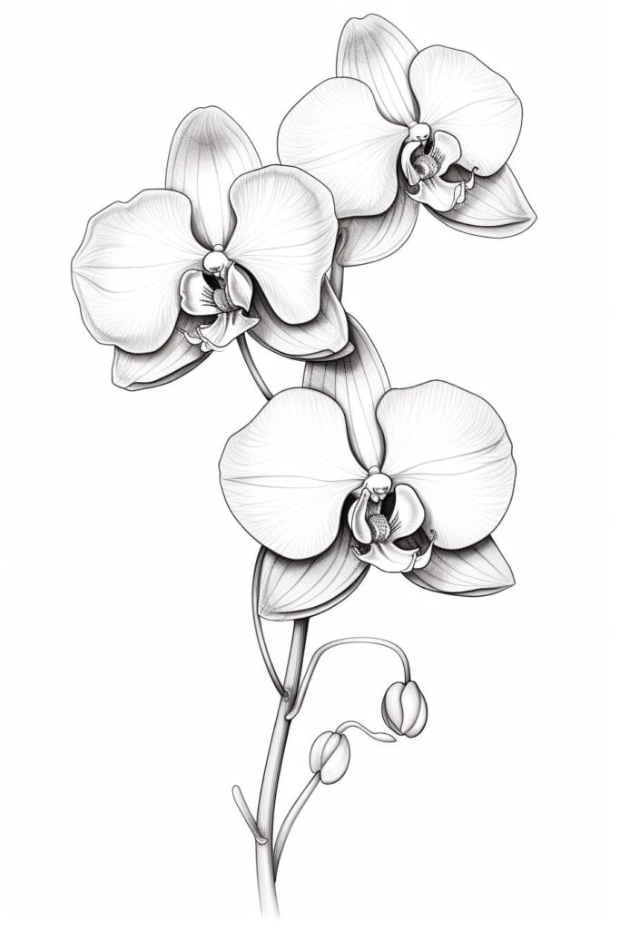 sketch of an orchid