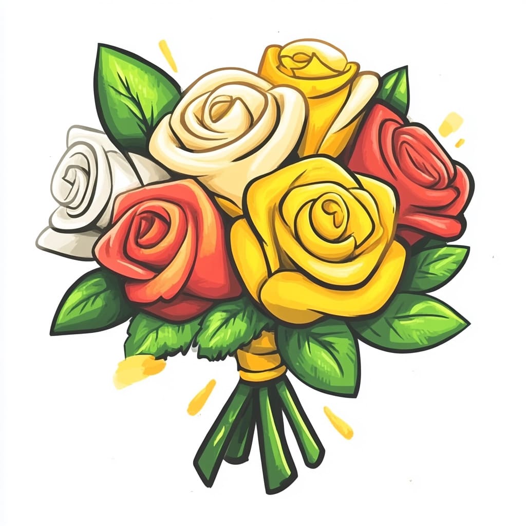 How to Draw a Bouquet of Roses logo