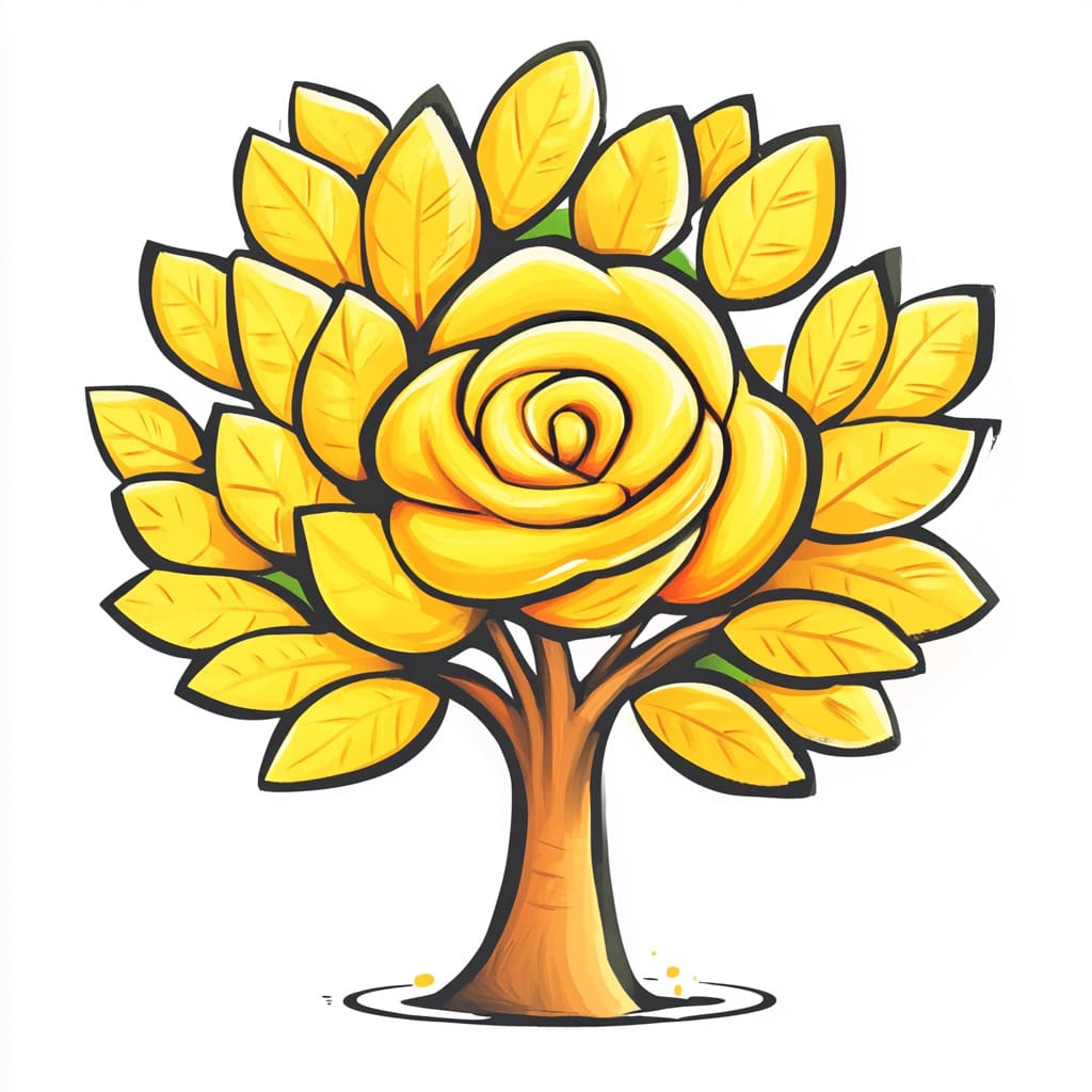 How to Draw a Rose Bush logo
