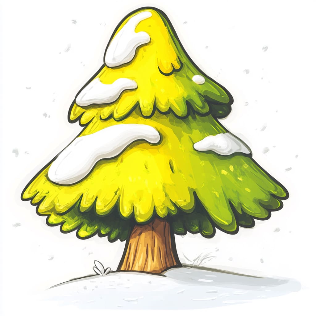 How to Draw a Snowy Tree logo