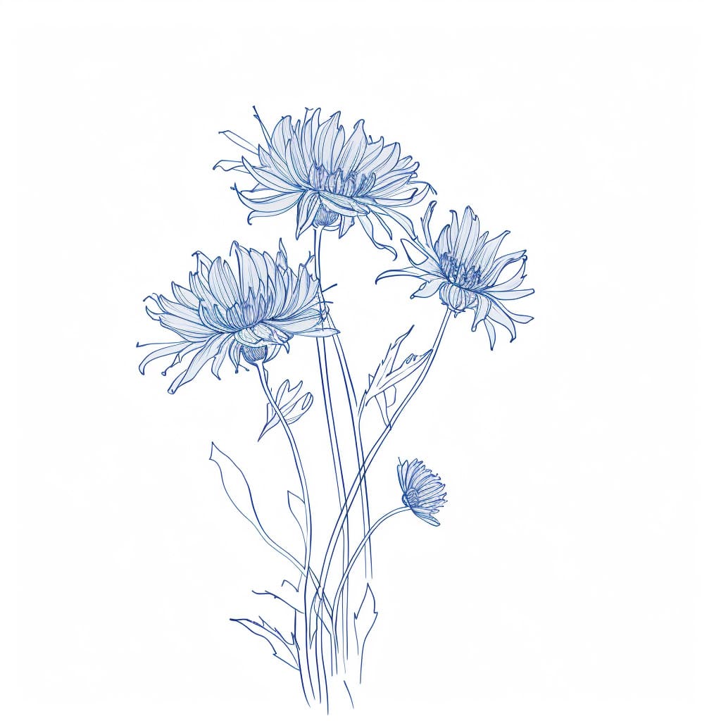 wildflowers drawing (blue)