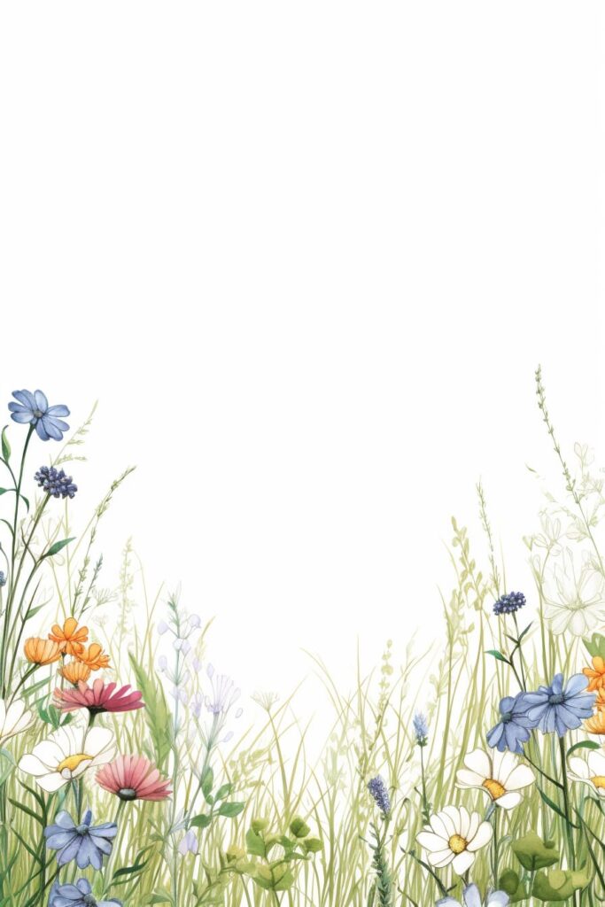 color sketch of wildflowers