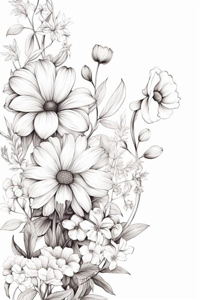 wildflowers drawing