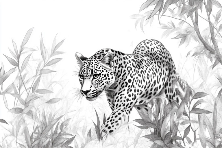 Leopard stalking in the jungle